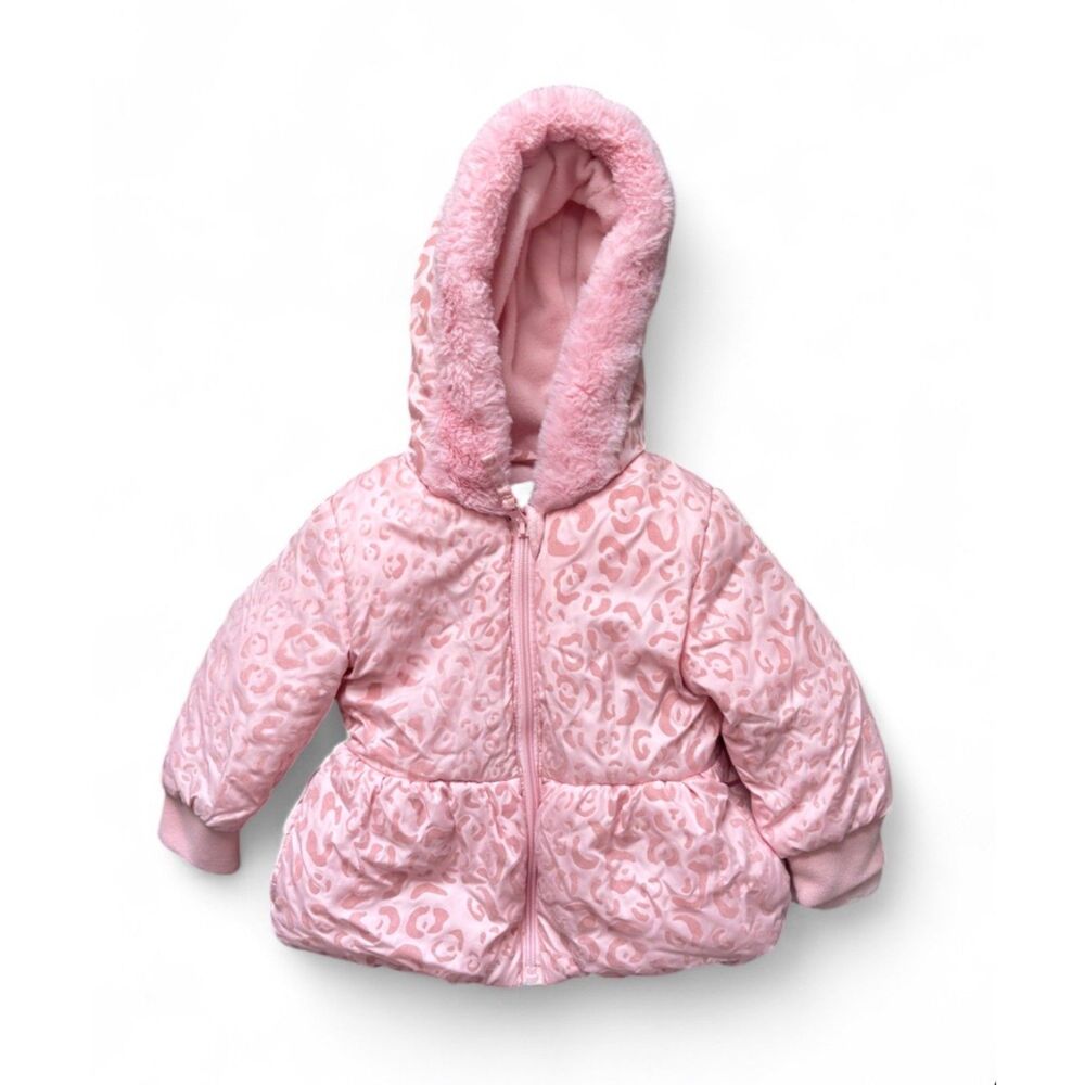 Baby Pink Animal Print Winter Coat